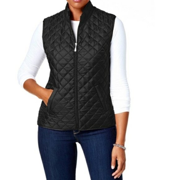 Karen Scott Sport Quilted Puffer Vest 